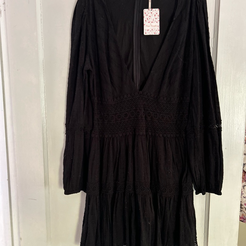 Free People Black Long Sleeve Dress